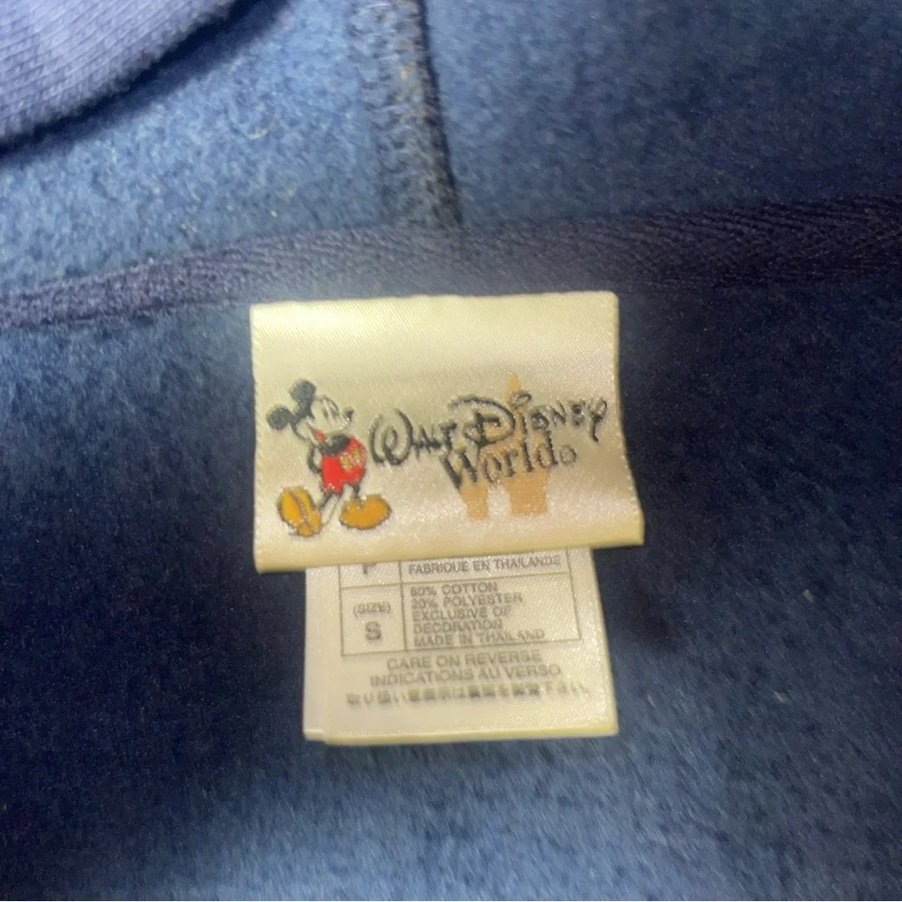 Vintage Vtg 1990s 90s Disney Goofy Navy Hoodie Zip Up Sweatshirt Size Small - Picture 4 of 5